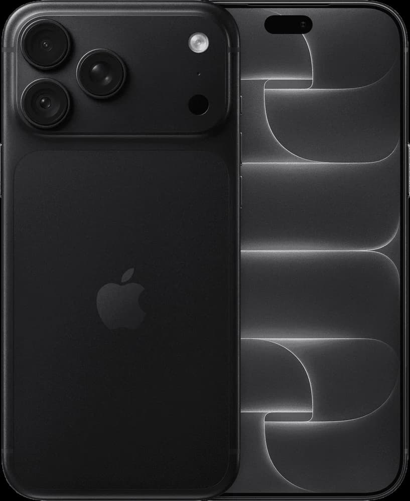 Black iPhone 18 Pro Max, front and rear view supplied by Mozillion